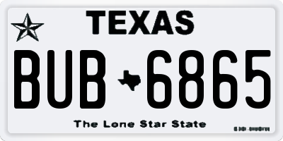 TX license plate BUB6865
