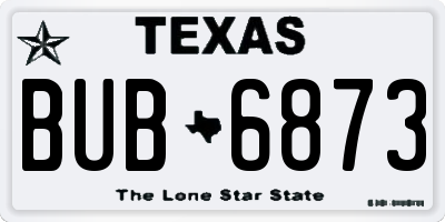 TX license plate BUB6873