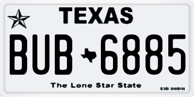 TX license plate BUB6885