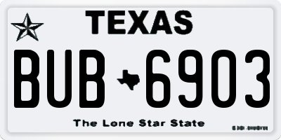 TX license plate BUB6903