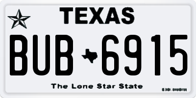 TX license plate BUB6915