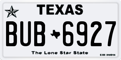 TX license plate BUB6927