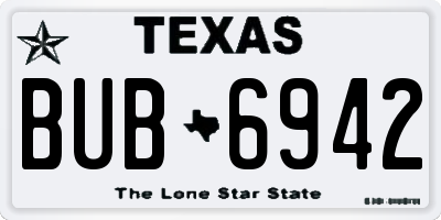 TX license plate BUB6942