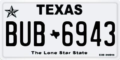 TX license plate BUB6943