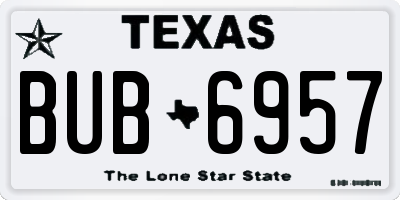 TX license plate BUB6957