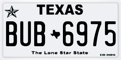 TX license plate BUB6975