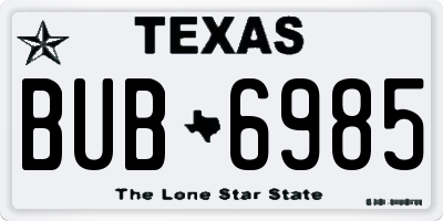 TX license plate BUB6985