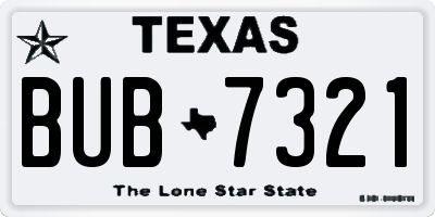 TX license plate BUB7321