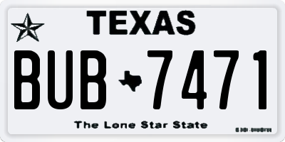 TX license plate BUB7471