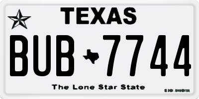 TX license plate BUB7744