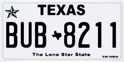 TX license plate BUB8211