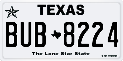 TX license plate BUB8224