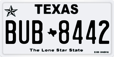 TX license plate BUB8442
