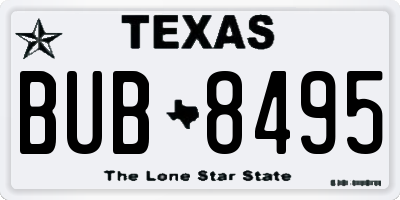 TX license plate BUB8495