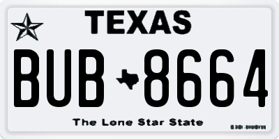 TX license plate BUB8664