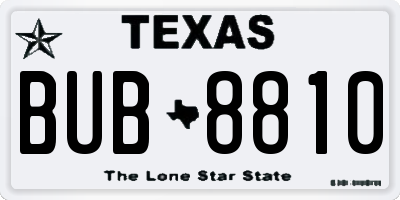 TX license plate BUB8810