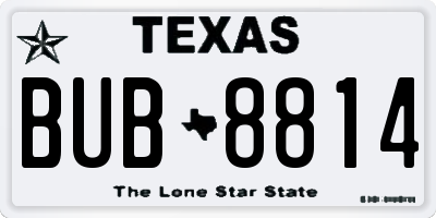 TX license plate BUB8814