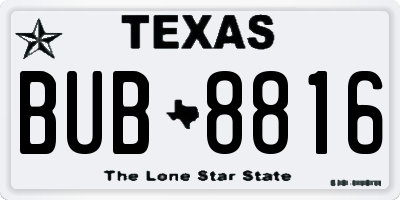 TX license plate BUB8816