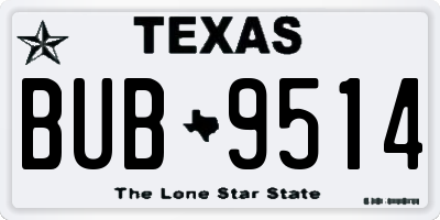 TX license plate BUB9514