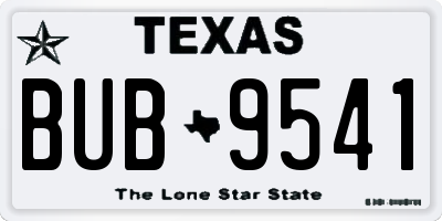 TX license plate BUB9541