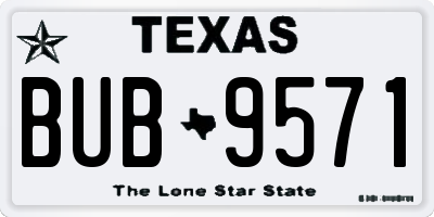 TX license plate BUB9571