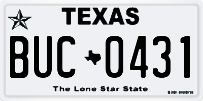 TX license plate BUC0431