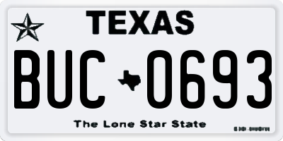 TX license plate BUC0693