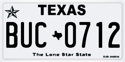 TX license plate BUC0712