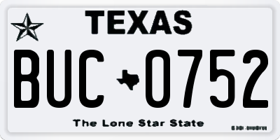 TX license plate BUC0752
