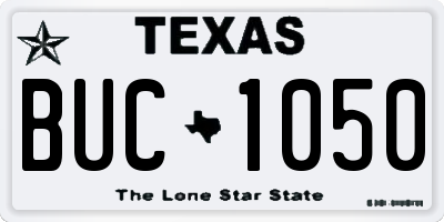 TX license plate BUC1050