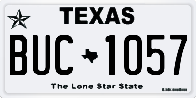 TX license plate BUC1057