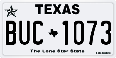 TX license plate BUC1073