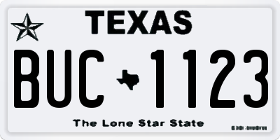 TX license plate BUC1123