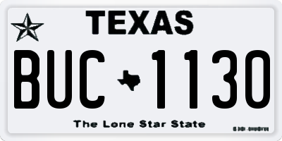 TX license plate BUC1130