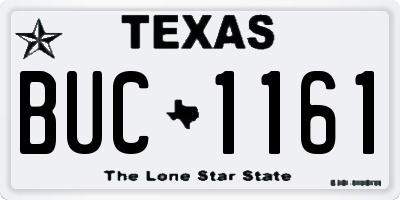 TX license plate BUC1161