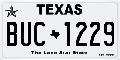 TX license plate BUC1229