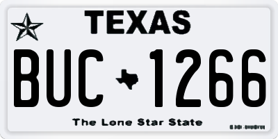 TX license plate BUC1266