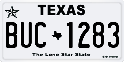 TX license plate BUC1283