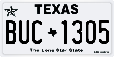 TX license plate BUC1305