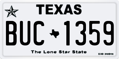 TX license plate BUC1359