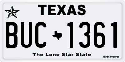 TX license plate BUC1361