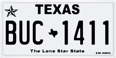 TX license plate BUC1411