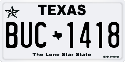 TX license plate BUC1418