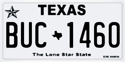 TX license plate BUC1460