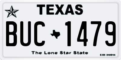 TX license plate BUC1479