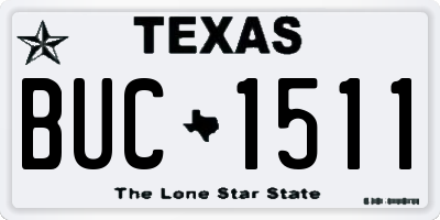 TX license plate BUC1511