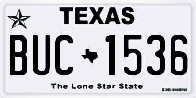 TX license plate BUC1536