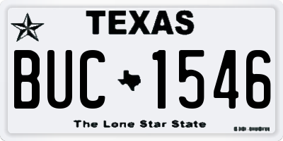 TX license plate BUC1546