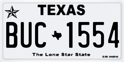 TX license plate BUC1554