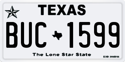 TX license plate BUC1599